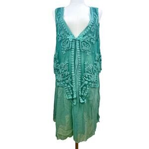 NWT Pretty Angel Kimono Womens Sz L Silk Fairy Fantasy Embroidered Ethereal Boho